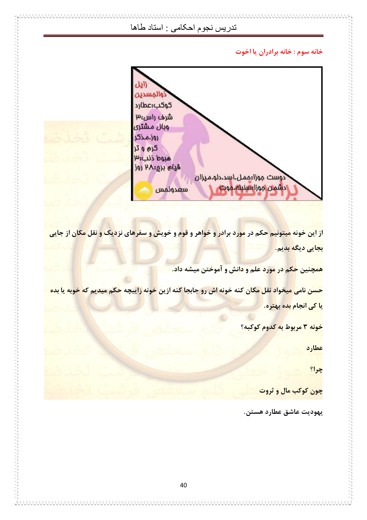 اسکرین شات 2 برای تدریس نجوم احکامی